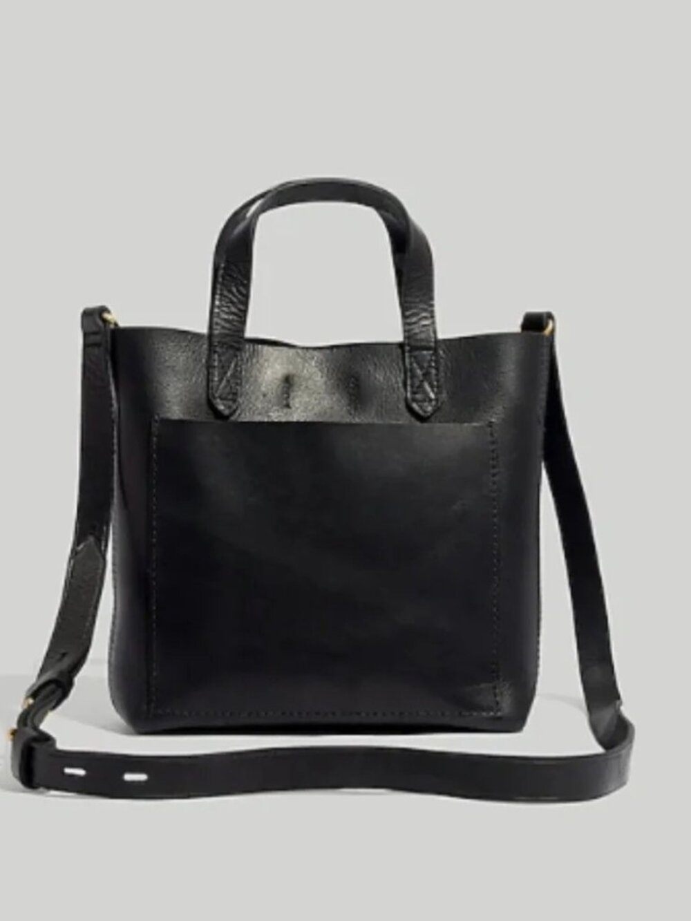 Madewell The Small Transport Crossbody Black Leather Bag